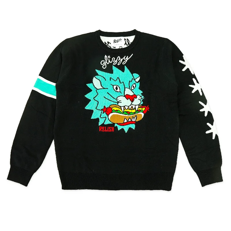 Chicago Style Glizzy & Art Lion sweater - *Black