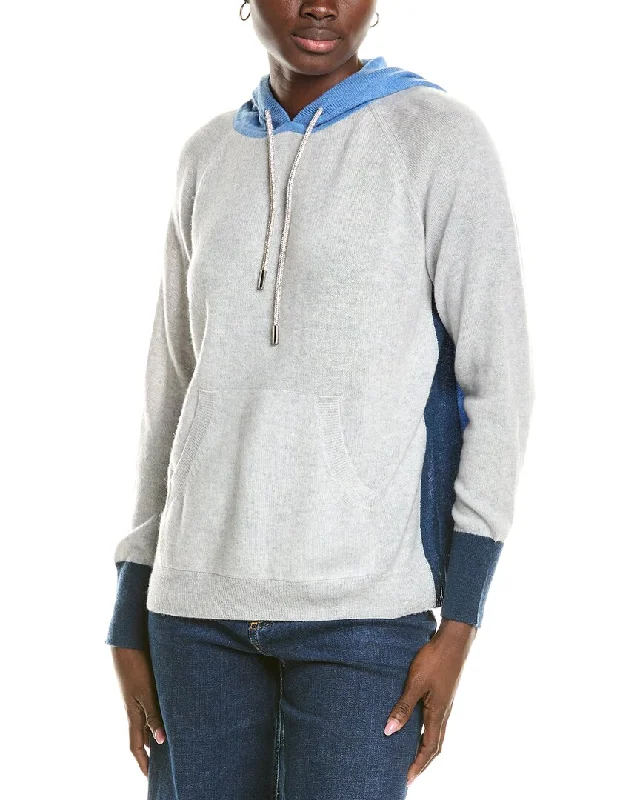 Brodie Cashmere Wool & Cashmere-Blend Contrast Bling String Hoodie