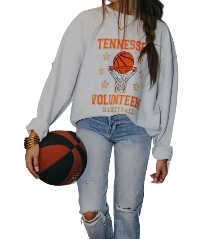 Vols Basketball Cord Sweatshirt In Off White