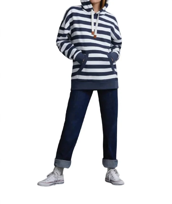 Billie Hoodie In Navy/white