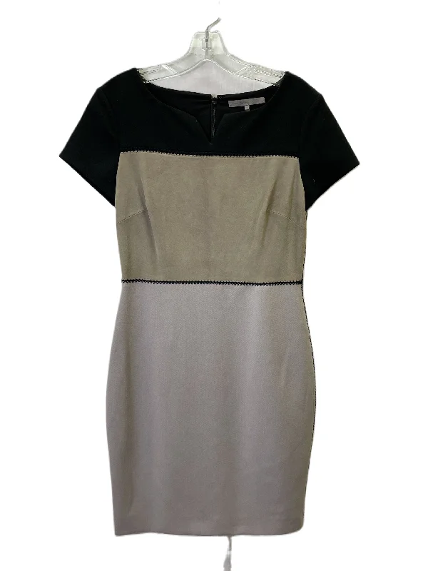 Dress Work By Halston Heritage In Black & Tan, Size: S