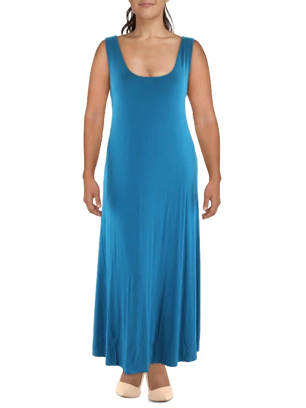 Plus Womens Sleeveless Long Maxi Dress