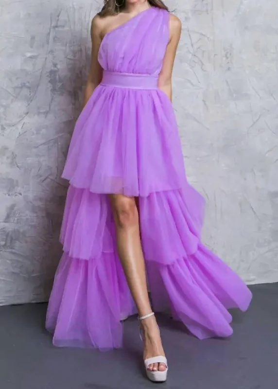 Tulle Maxi Dress In Lavender