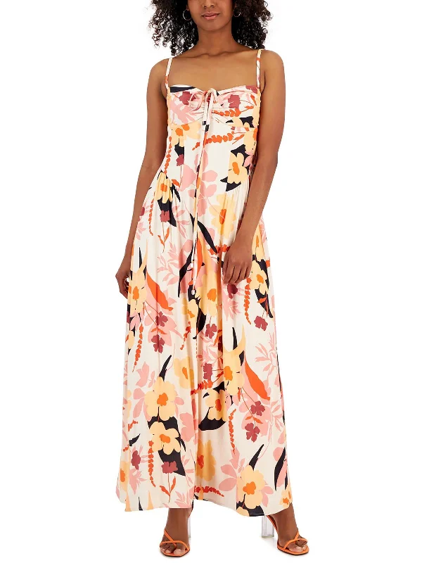 Womens Floral Print Viscose Maxi Dress