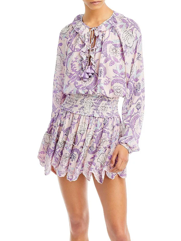 Womens Printed Short Mini Dress