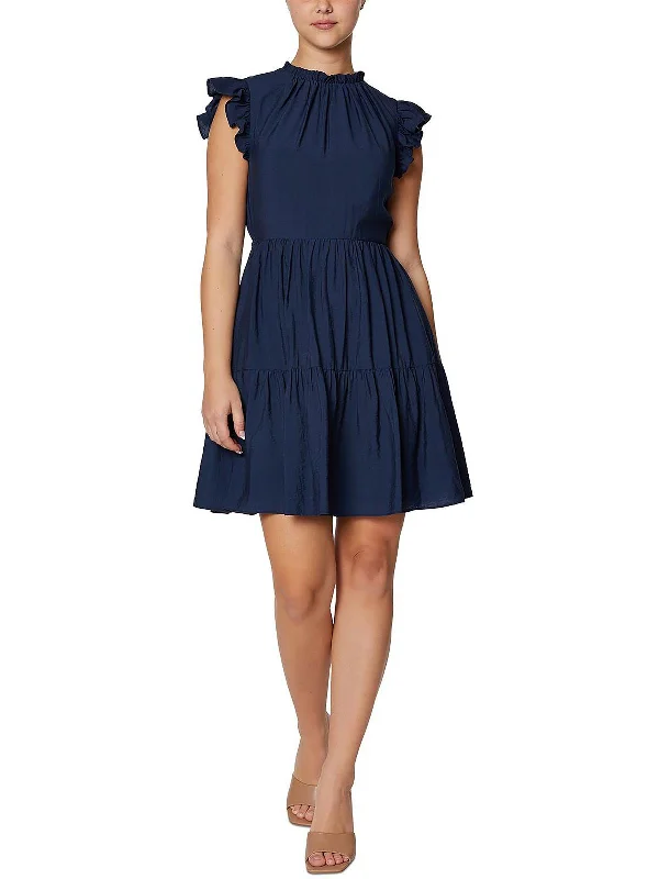 Womens Tiered Mini Fit & Flare Dress