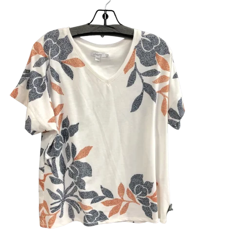 Top Short Sleeve By Chicos In White, Size: M