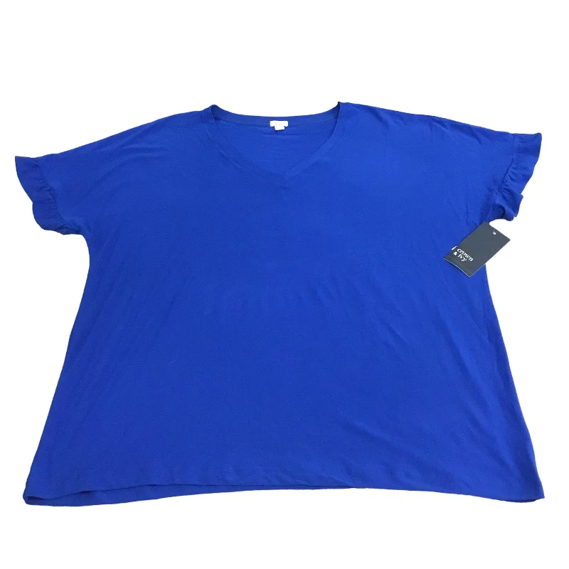 Top Short Sleeve By Crown And Ivy In Blue, Size: Xl