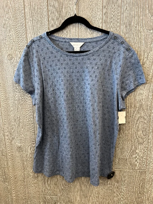 Top Short Sleeve By Liz Claiborne In Blue, Size: Xl