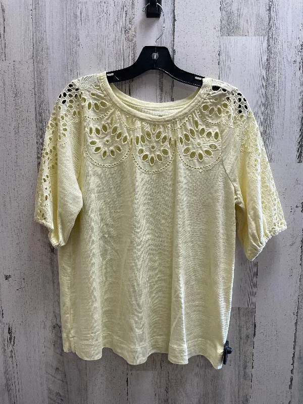 Top Short Sleeve By Loft In Yellow, Size: S