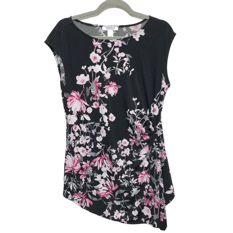 Top Short Sleeve By White House Black Market In Black & Purple, Size: L