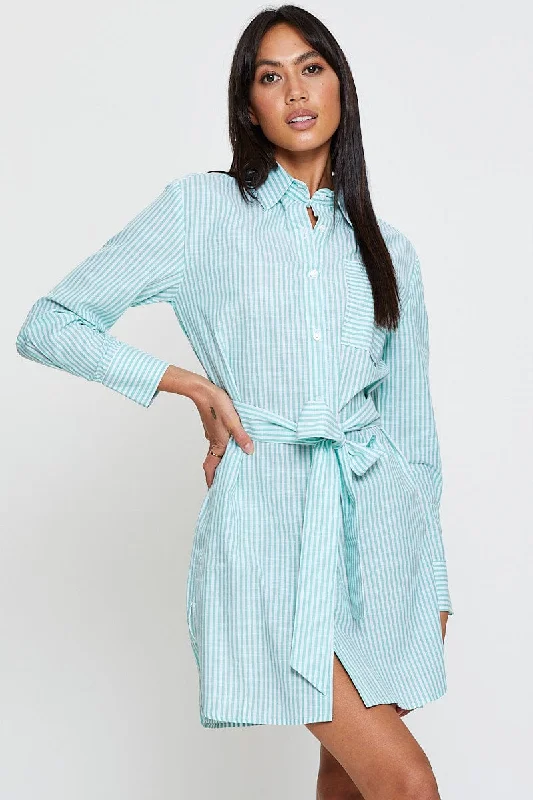 Stripe Oversized Shirts Long Sleeve