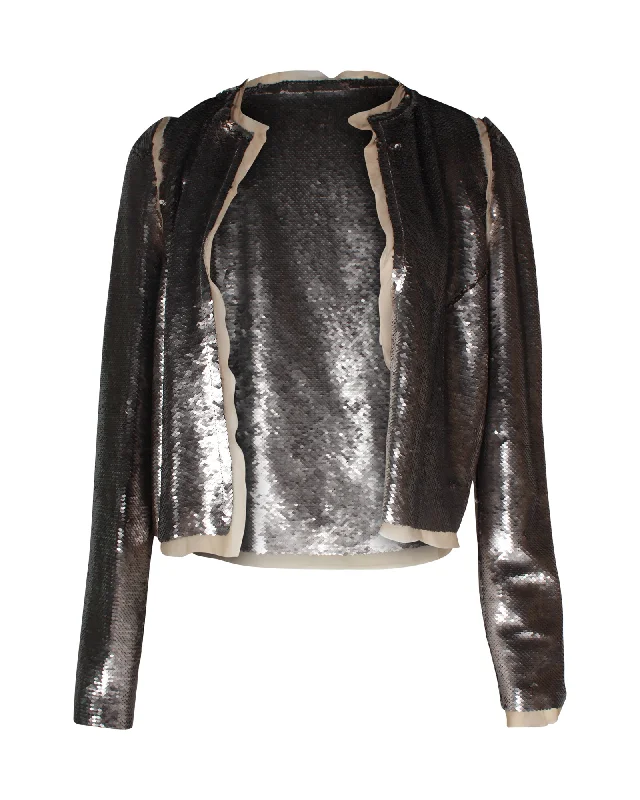 Maison Margiela Shimmering Evening Jacket in Silver Sequins