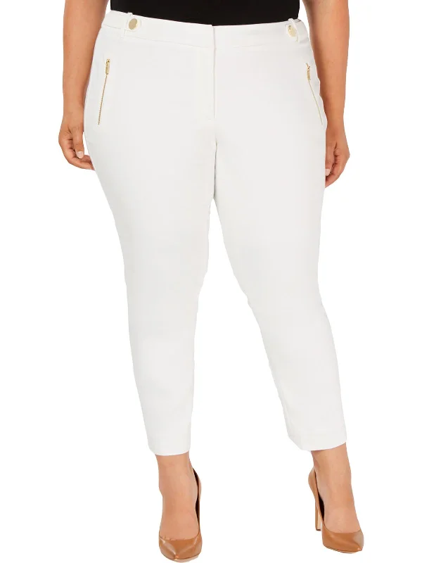 Plus Womens Low Rise Straight Leg Pants