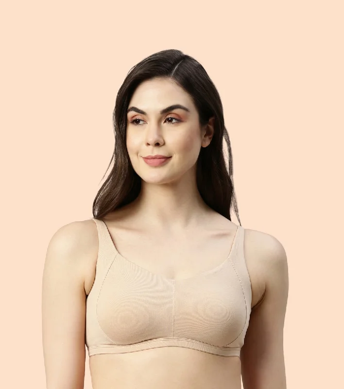 Enamor Intellifresh A058 Eco-antimicrobial Cotton Minimizer Bra for Women- Full Coverage, Padded and Wirefree - Pale Skin