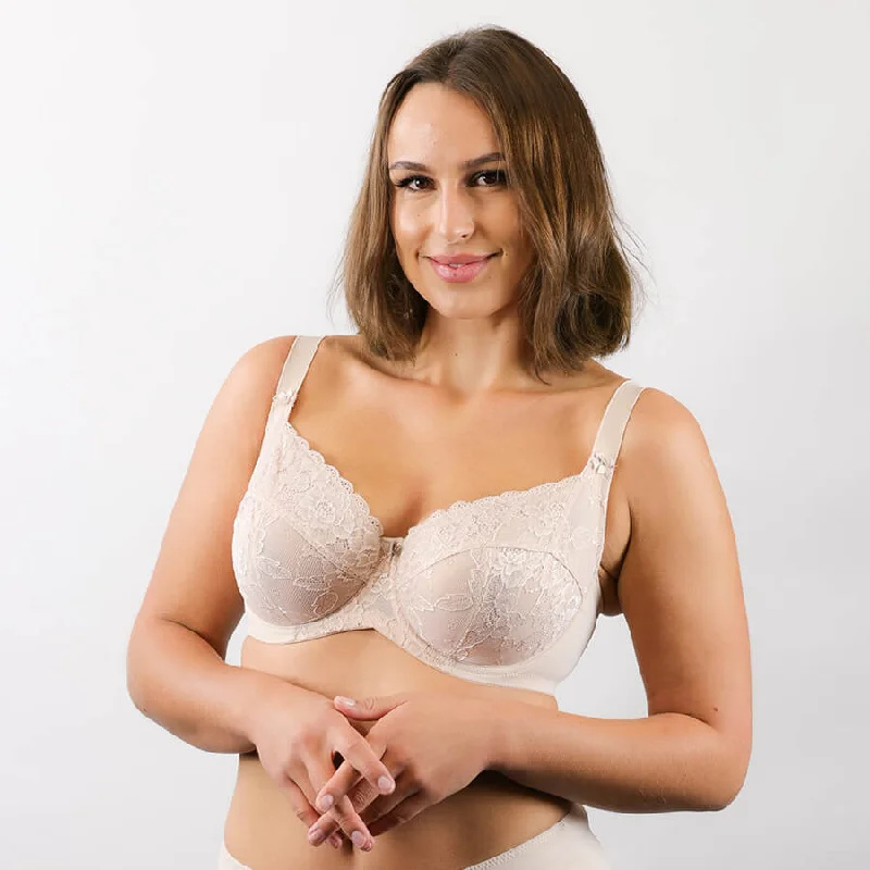 Dahlia Lace Full Cup Bra - Almond