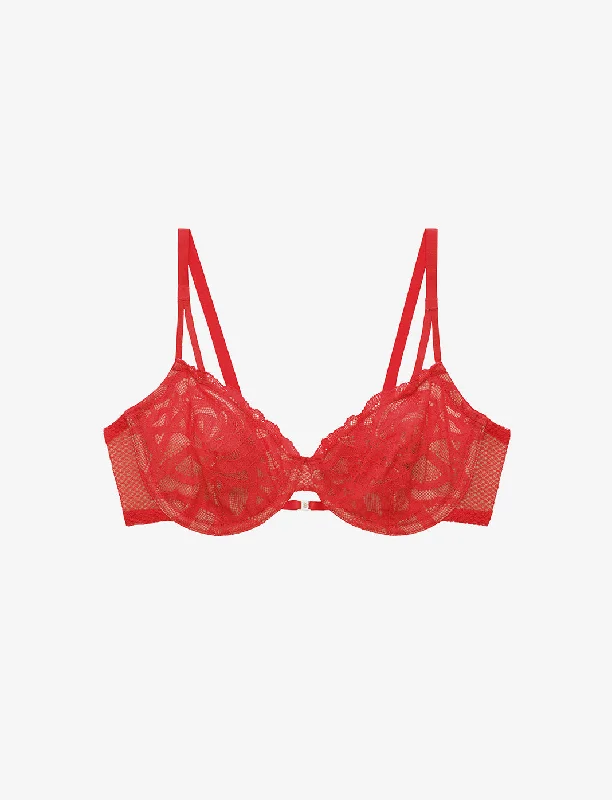 Rose Lace Unlined Demi Bra