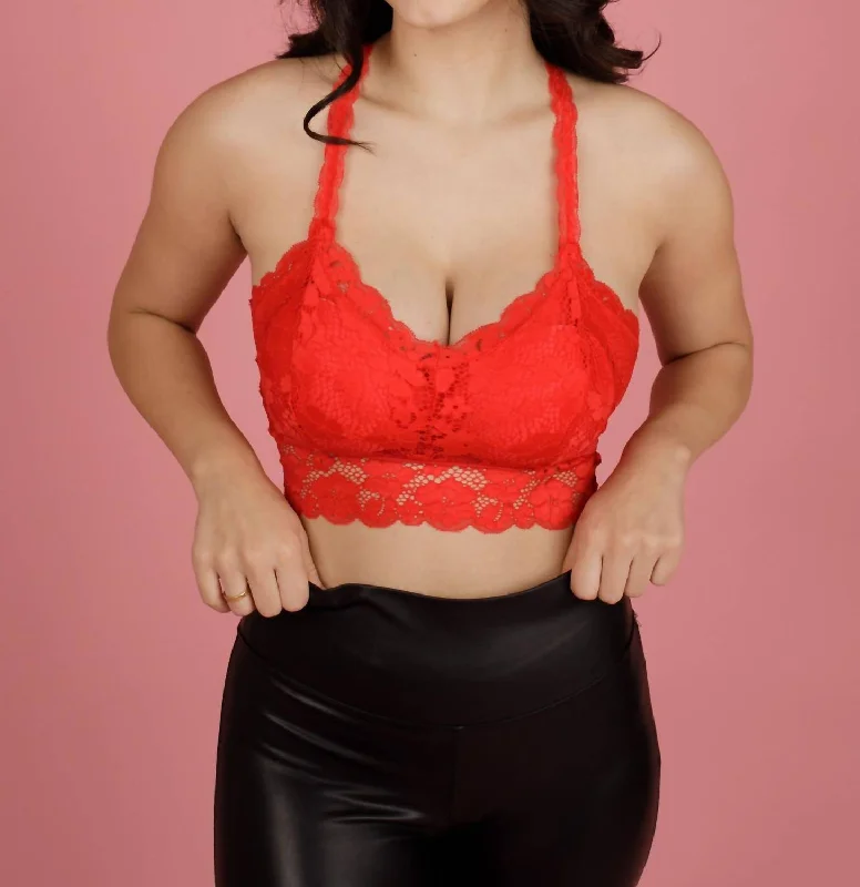 Juliette Racerback Bralette In Red