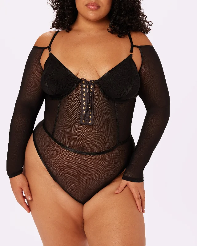 Sheer Sculpt Convertible Sleeve Bodysuit | Silky Mesh | Archive (Eightball)